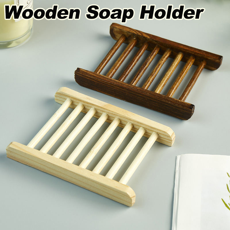 Soap Dish Draining - Wooden Soap Dishes Tray Bathroom Soap