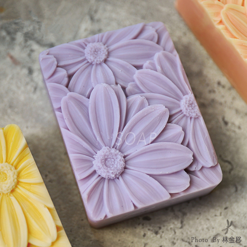 Soap Making Line - Newest!!!3d Elegant Sunflower Soap Mold Rectangle