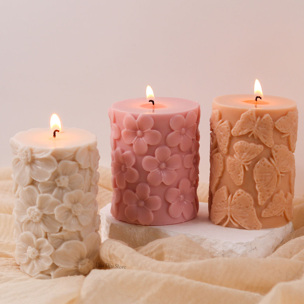 Soap Making For Beginners - Flower Butterfly Columnar Silicone Candle Mold