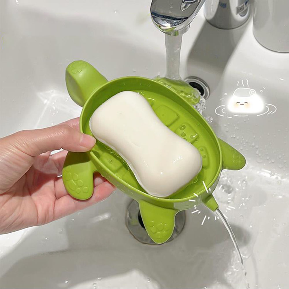 Soap Dish Draining - Turtle Drain Soap Box Cartoon Turtle