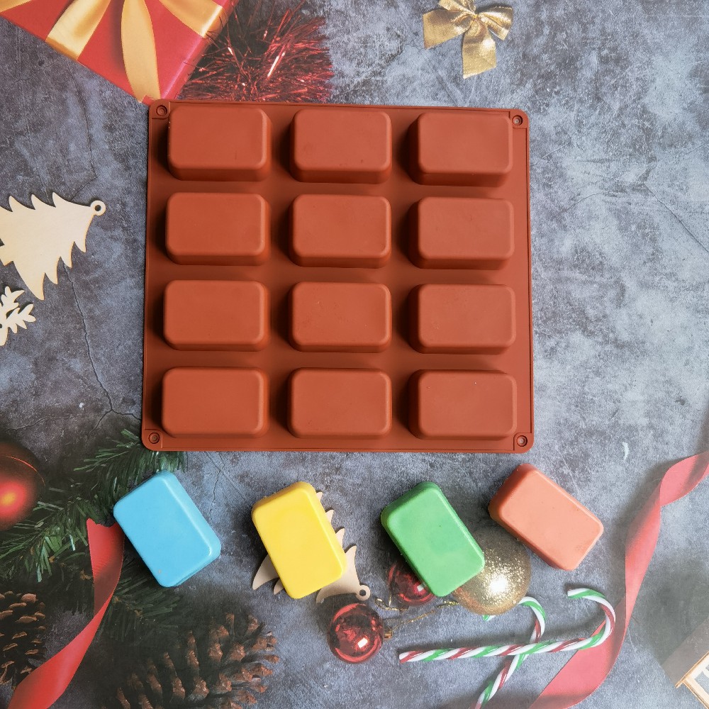 Soap Making Line - 12 Cavity Square Silicone Soap Mold