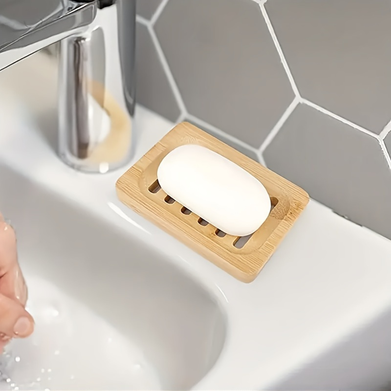 Bamboo Case Tray Wooden Preven - Soap Dish Draining ulasan dan harga