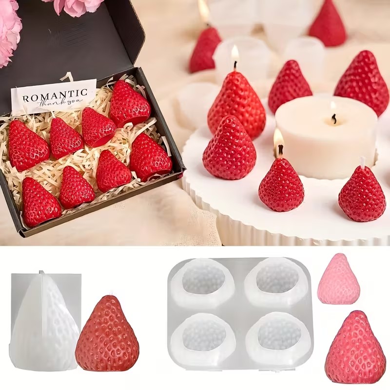 Strawberry Silicone Candle Mol - Soap Making Ins ulasan dan harga