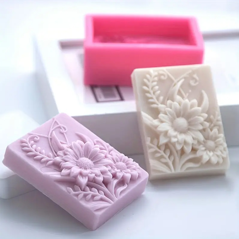 3D Flower Square Soap Silicone - Soap Making Line ulasan dan harga