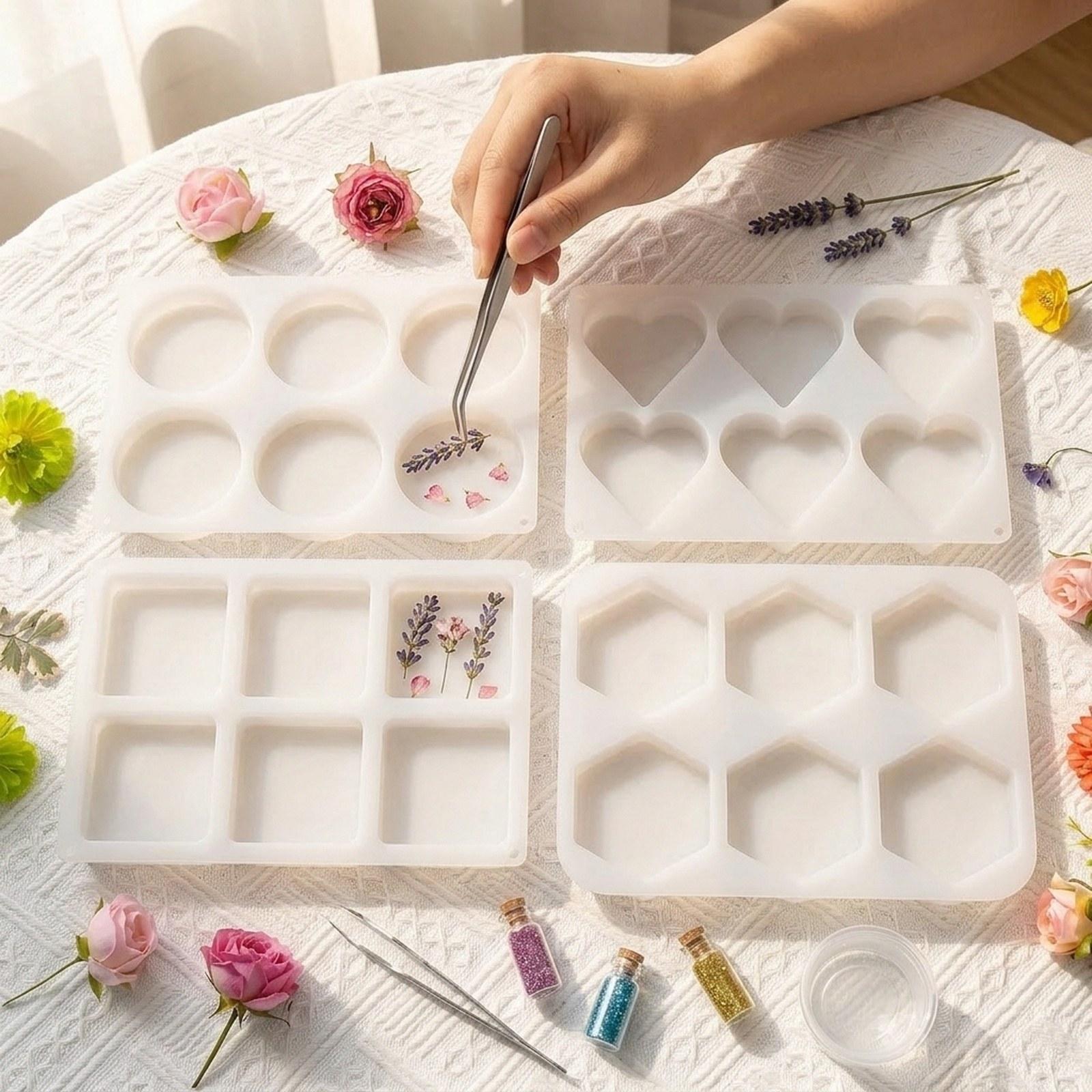 4Pcs Deep Resin Coaster Molds  - Soap Making Gel ulasan dan harga