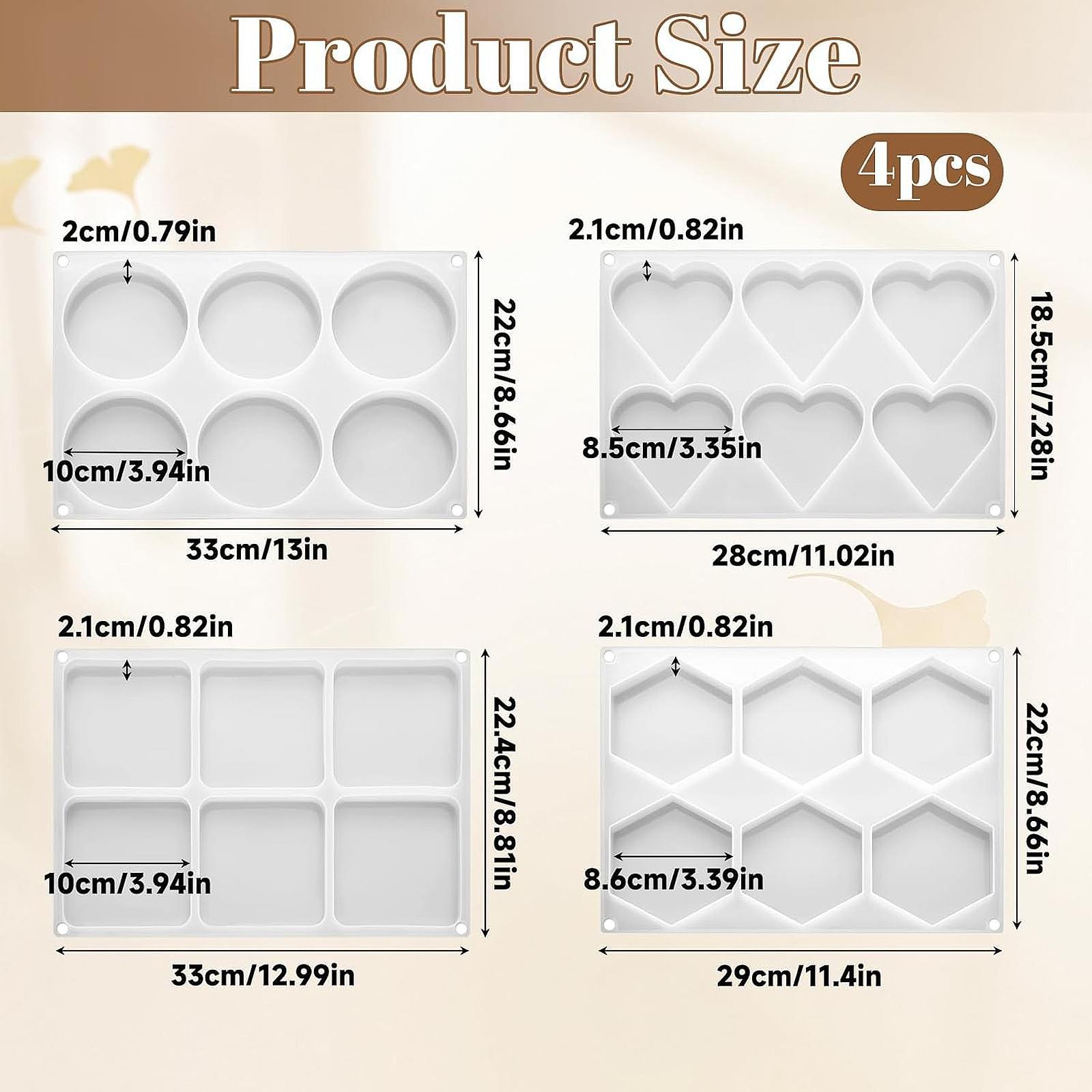 4Pcs Deep Resin Coaster Molds  - Soap Making Gel ulasan dan harga