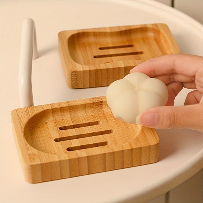 Natural Bamboo Soap Dish 1Pcs  - Soap Dish Draining ulasan dan harga