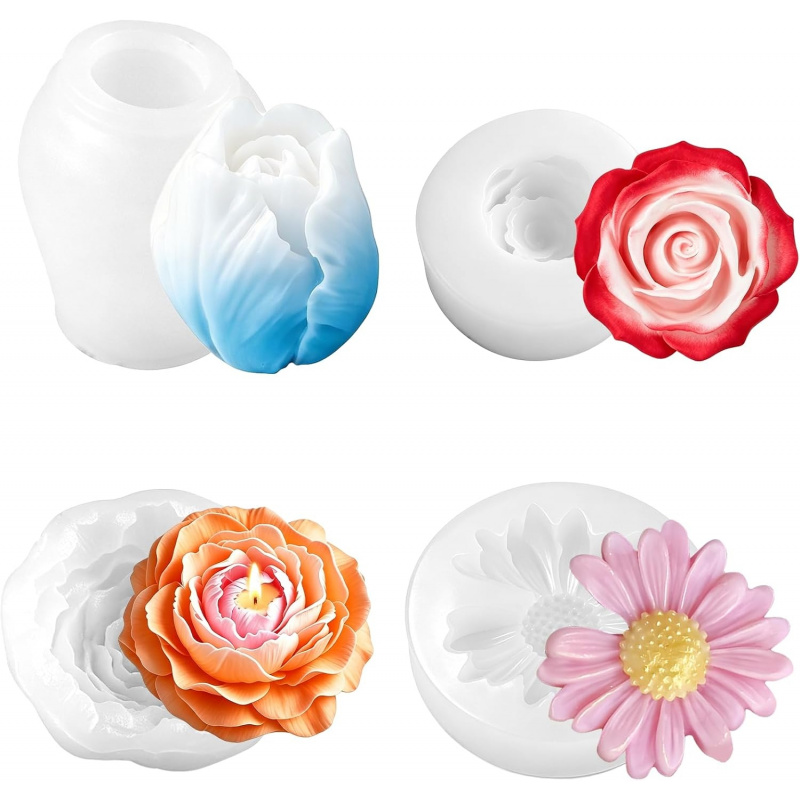 Floral silicone candle mold4Se - Soap Making Gel ulasan dan harga