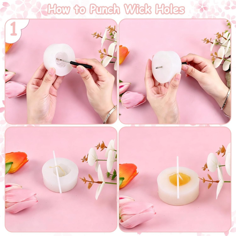 Floral silicone candle mold4Se - Soap Making Gel ulasan dan harga
