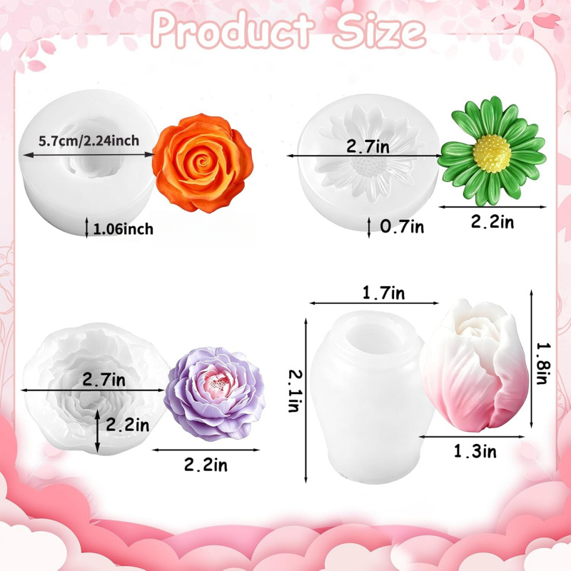 Floral silicone candle mold4Se - Soap Making Gel ulasan dan harga