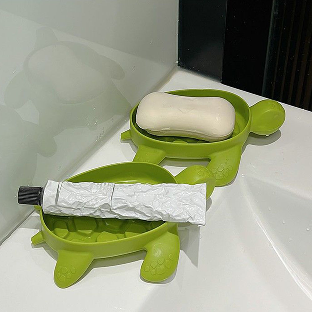 Turtle Drain Soap Box  Cartoon - Soap Dish Draining ulasan dan harga