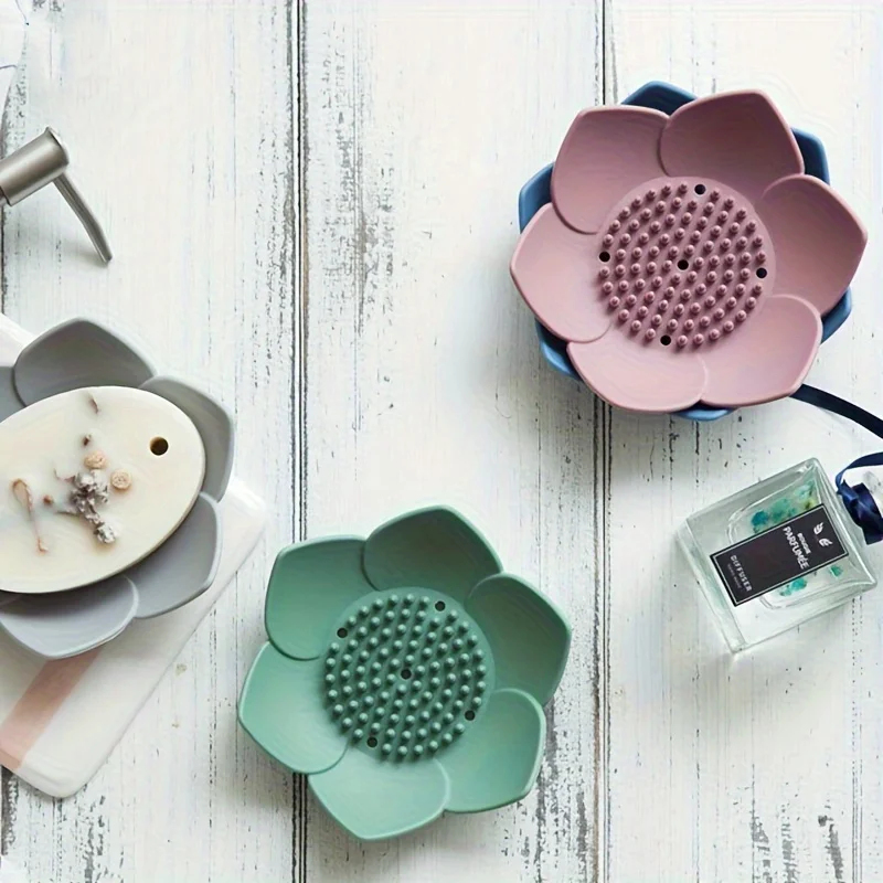 1pcs Bathroom Soap Box Lotus D - Soap Dish Draining ulasan dan harga