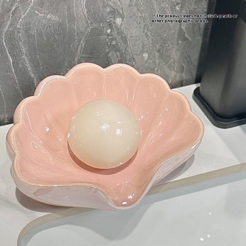 1/2Pcs Shell Shape Drain Soap  - Soap Dish Draining ulasan dan harga