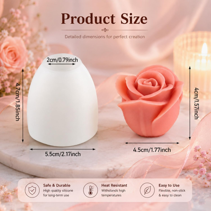 1 Pieces3DRose silicone mold，F - Soap Making Gel ulasan dan harga