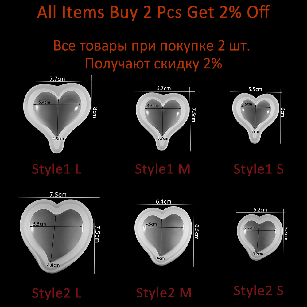 1PCS 3D Heart Shape Silicone M - Soap Making For Beginners ulasan dan harga